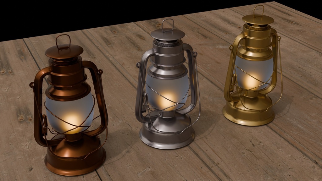 Blenderを使って作ったビンテージ風ランタン3種