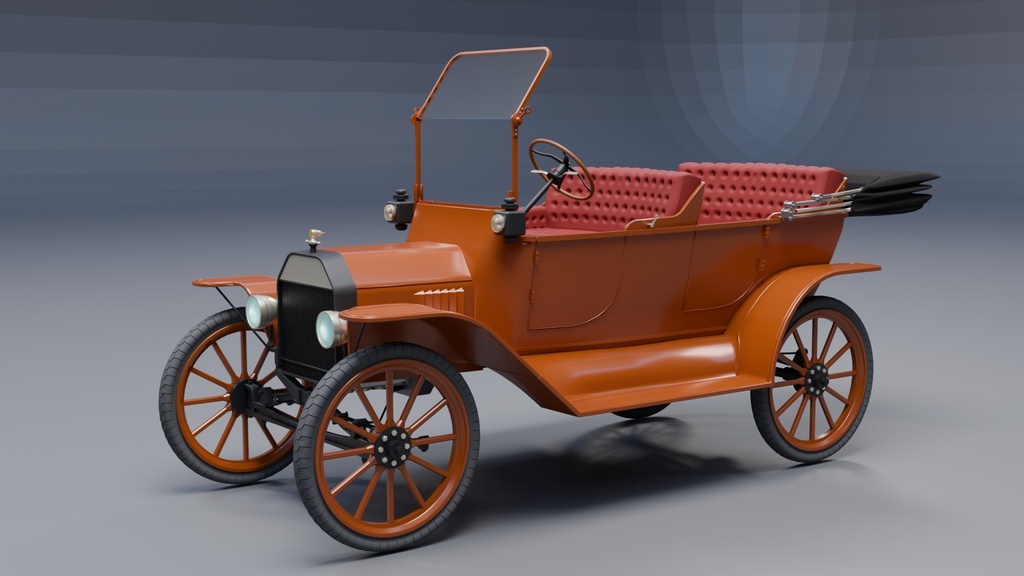 Blenderを使って作ったT型フォード風クラシックカー、アンティークシリーズ