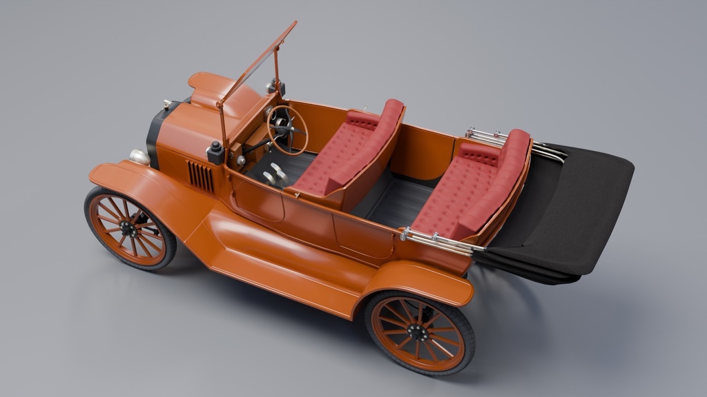 Blenderを使って作ったT型フォード風クラシックカー、アンティークシリーズ