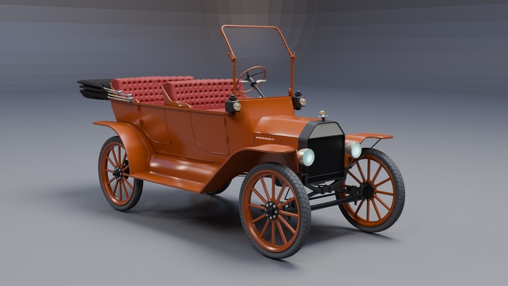 Blenderを使って作ったT型フォード風クラシックカー、アンティークシリーズ
