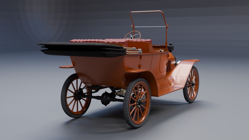 Blenderを使って作ったT型フォード風クラシックカー、アンティークシリーズ