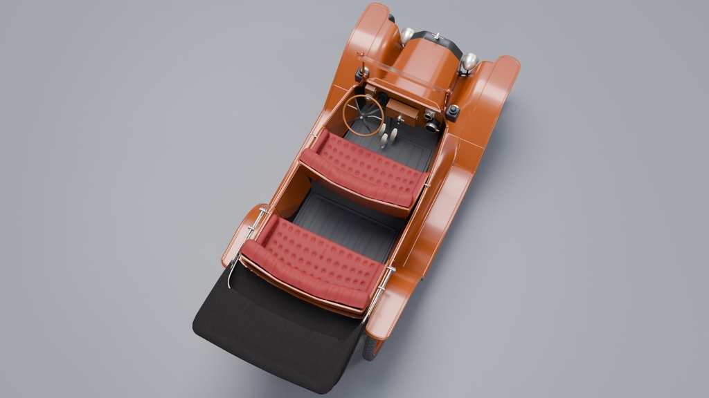 Blenderを使って作ったT型フォード風クラシックカー、アンティークシリーズ