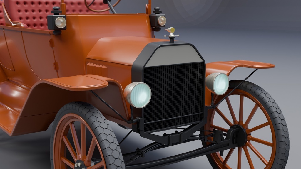Blenderを使って作ったT型フォード風クラシックカー、アンティークシリーズ