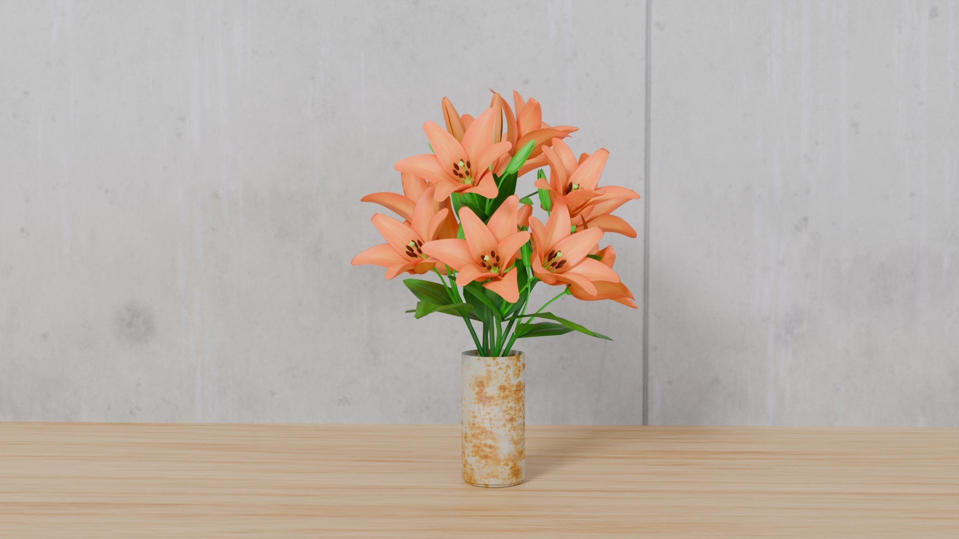 Blenderを使って作ったLAユリ、花シリーズ（ローポリ在り）