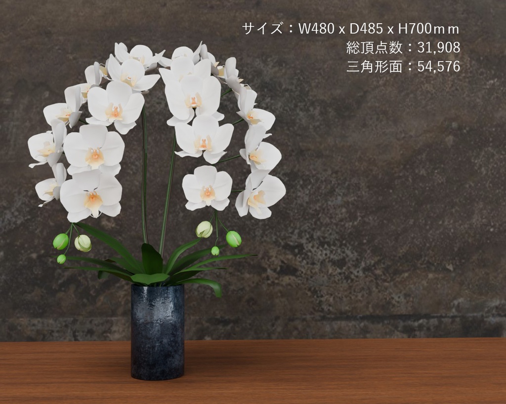 胡蝶蘭の鉢植え VRC対応装飾品 花シリーズ shader2種