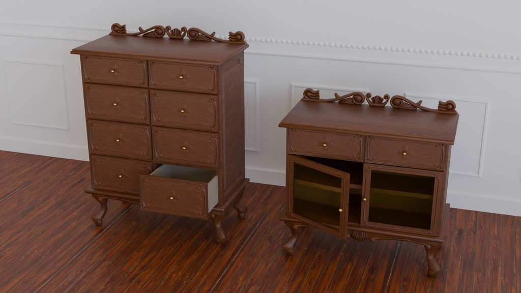 Blenderで2種類のチェスト~アンティークシリーズ