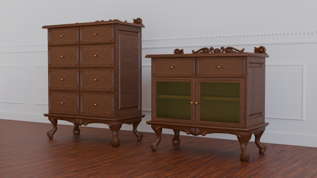 Blenderで2種類のチェスト~アンティークシリーズ