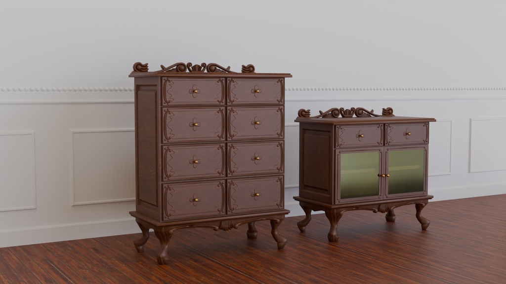 Blenderで2種類のチェスト～アンティークシリーズ