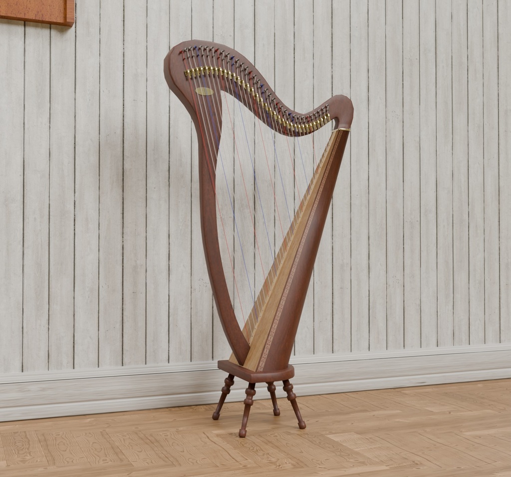 アイリッシュハープ VRC対応装飾用楽器~楽器シリーズ