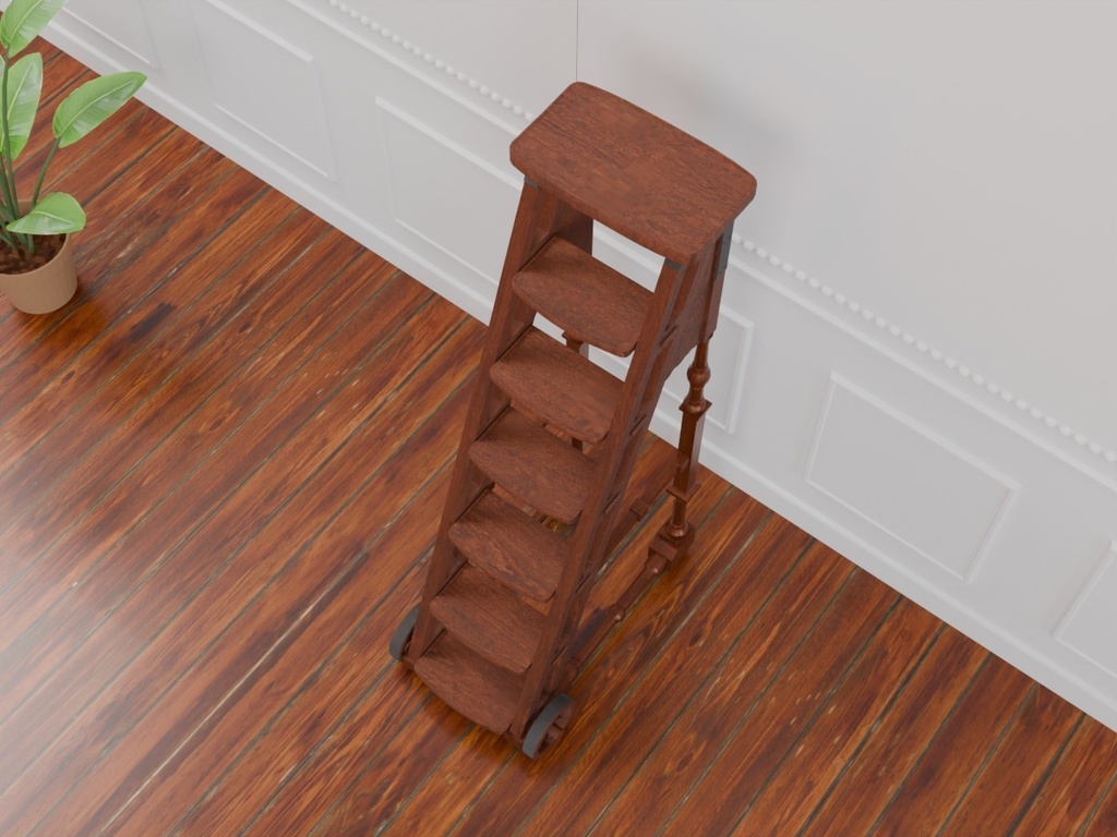 図書館梯子 ライブラリーラダー VRC対応装飾家具~アンティークシリーズ