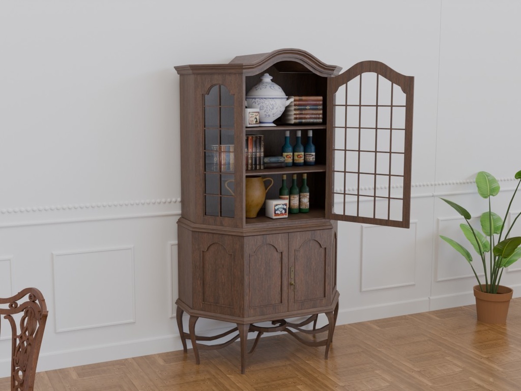 VRC対応ガラスキャビネット~アンティークシリーズ