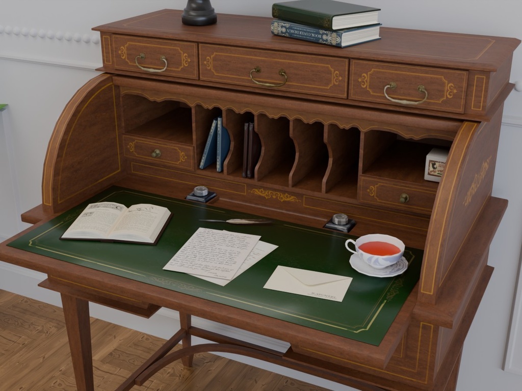 VRC対応アンティークデスク&チェアセット~アンティークシリーズ