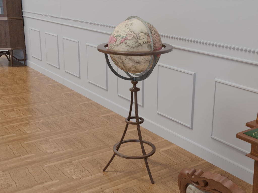 VRC対応-地球儀 室内装飾品~アンティークシリーズ