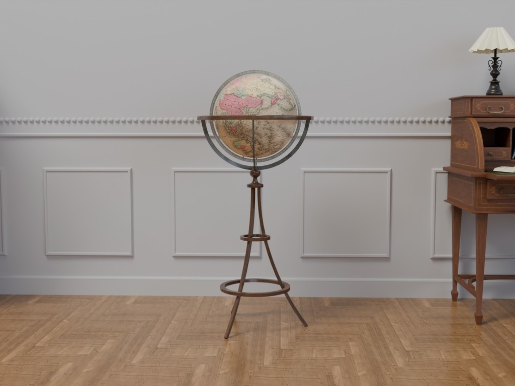 VRC対応-地球儀　室内装飾品～アンティークシリーズ