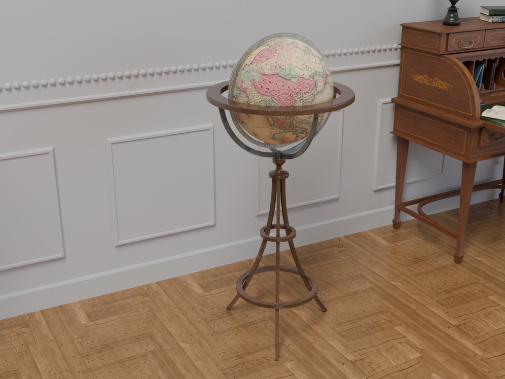 VRC対応-地球儀 室内装飾品~アンティークシリーズ