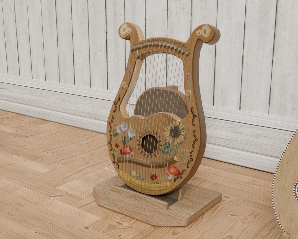 リラハープ(ライアー) VRC対応室内装飾品~楽器シリーズ