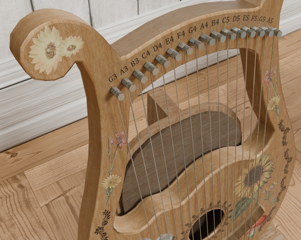 リラハープ(ライアー) VRC対応室内装飾品~楽器シリーズ