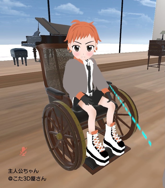 Sit判定付 木製の車椅子 VRC対応室内装飾品 アンティークシリーズ