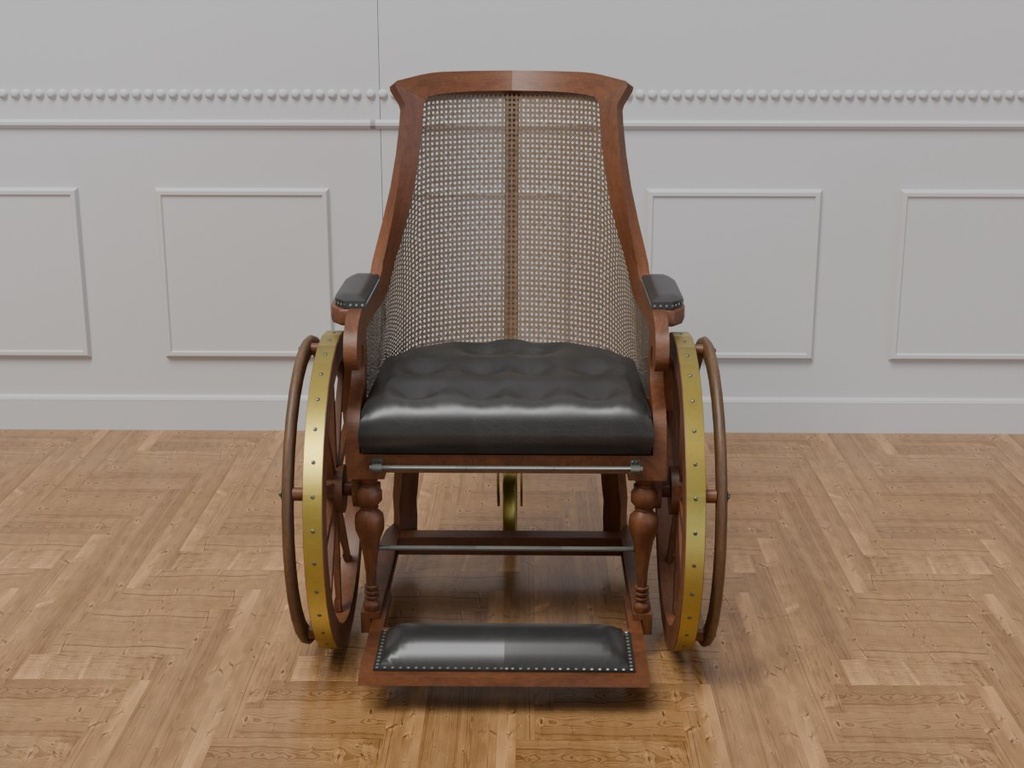 Sit判定付 木製の車椅子 VRC対応室内装飾品 アンティークシリーズ