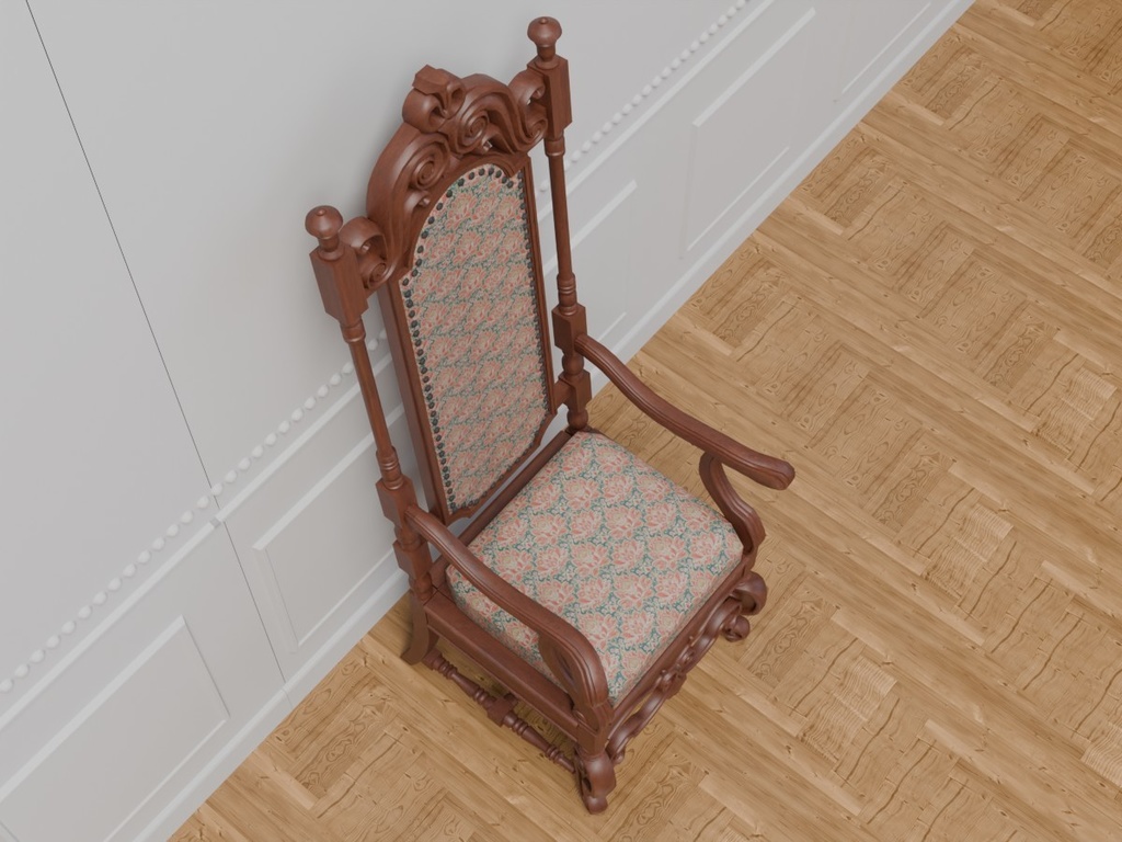 Sit判定付ハイバックチェア VRC対応室内装飾品 アンティークシリーズ