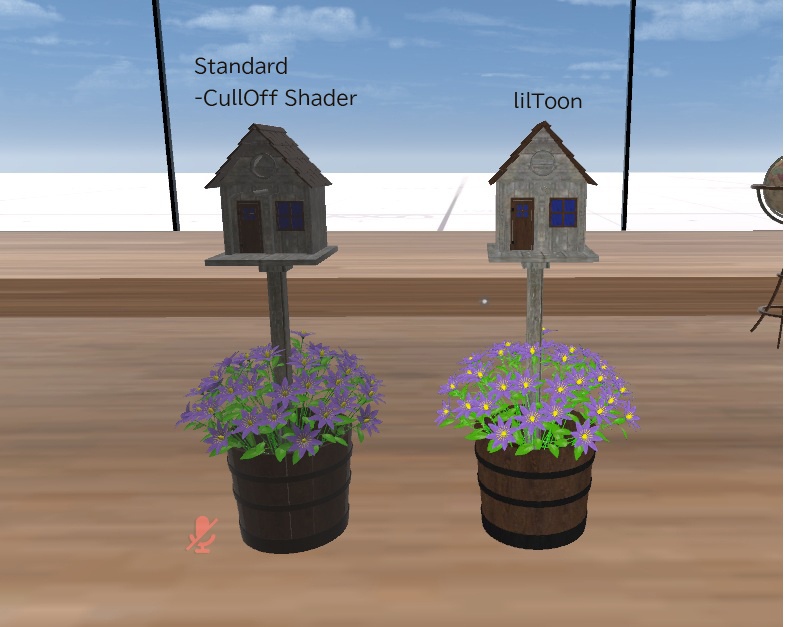 クレマチスの鉢と鳥の巣箱 VRC対応装飾品 花シリーズ shader2種