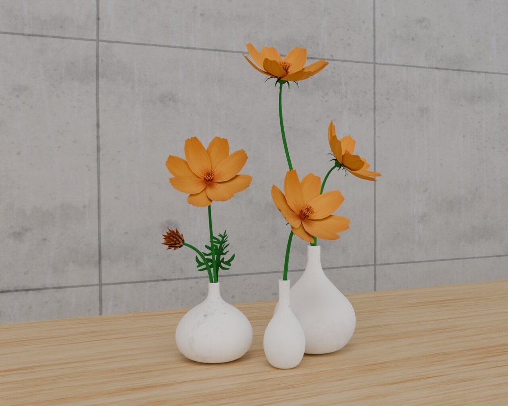 キバナコスモス 黄花秋桜 VRC対応室内装飾品~花シリーズ