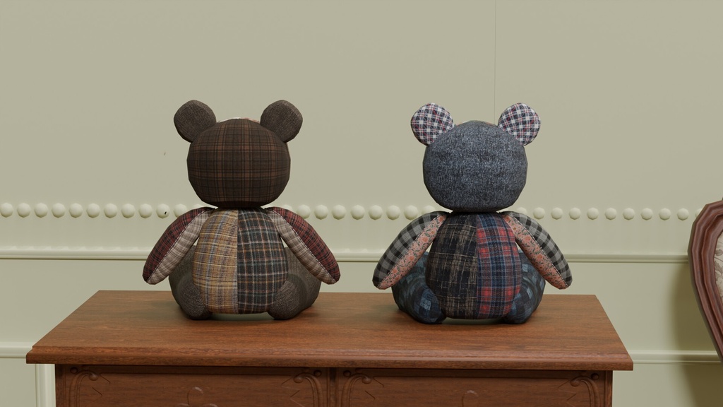 テディベア くまのぬいぐるみ VRC対応装飾品 アンティークシリーズ