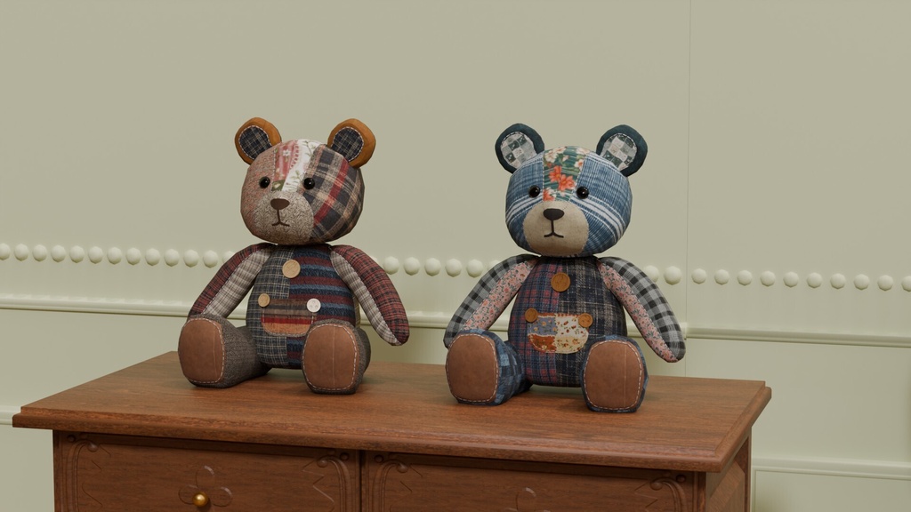 テディベア くまのぬいぐるみ VRC対応装飾品 アンティークシリーズ