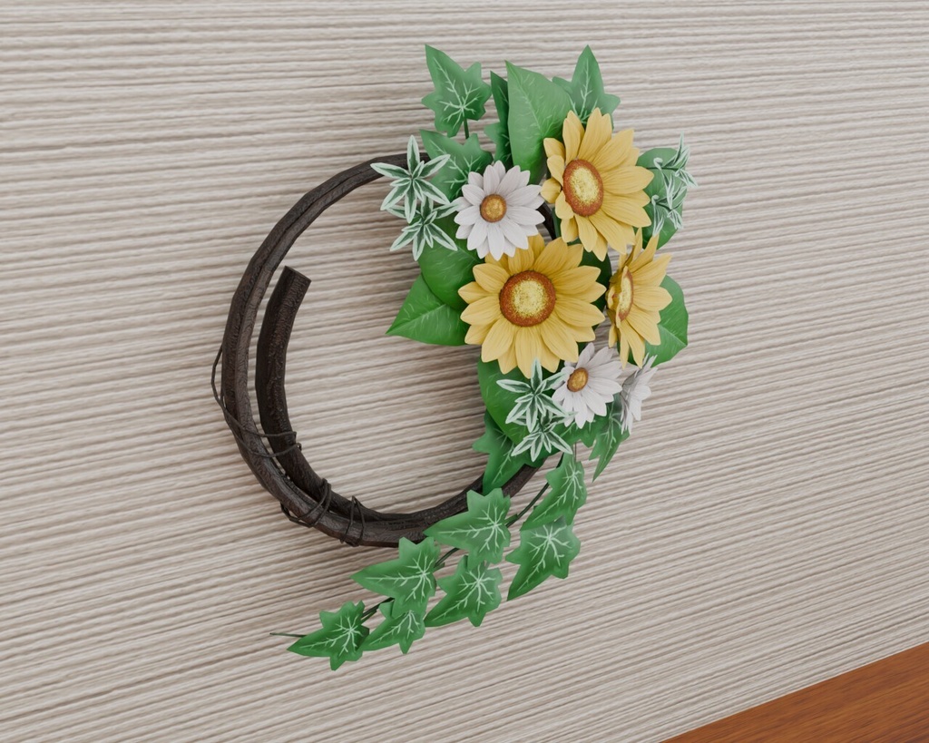 夏のフラワーリース VRC対応室内装飾品~花シリーズ