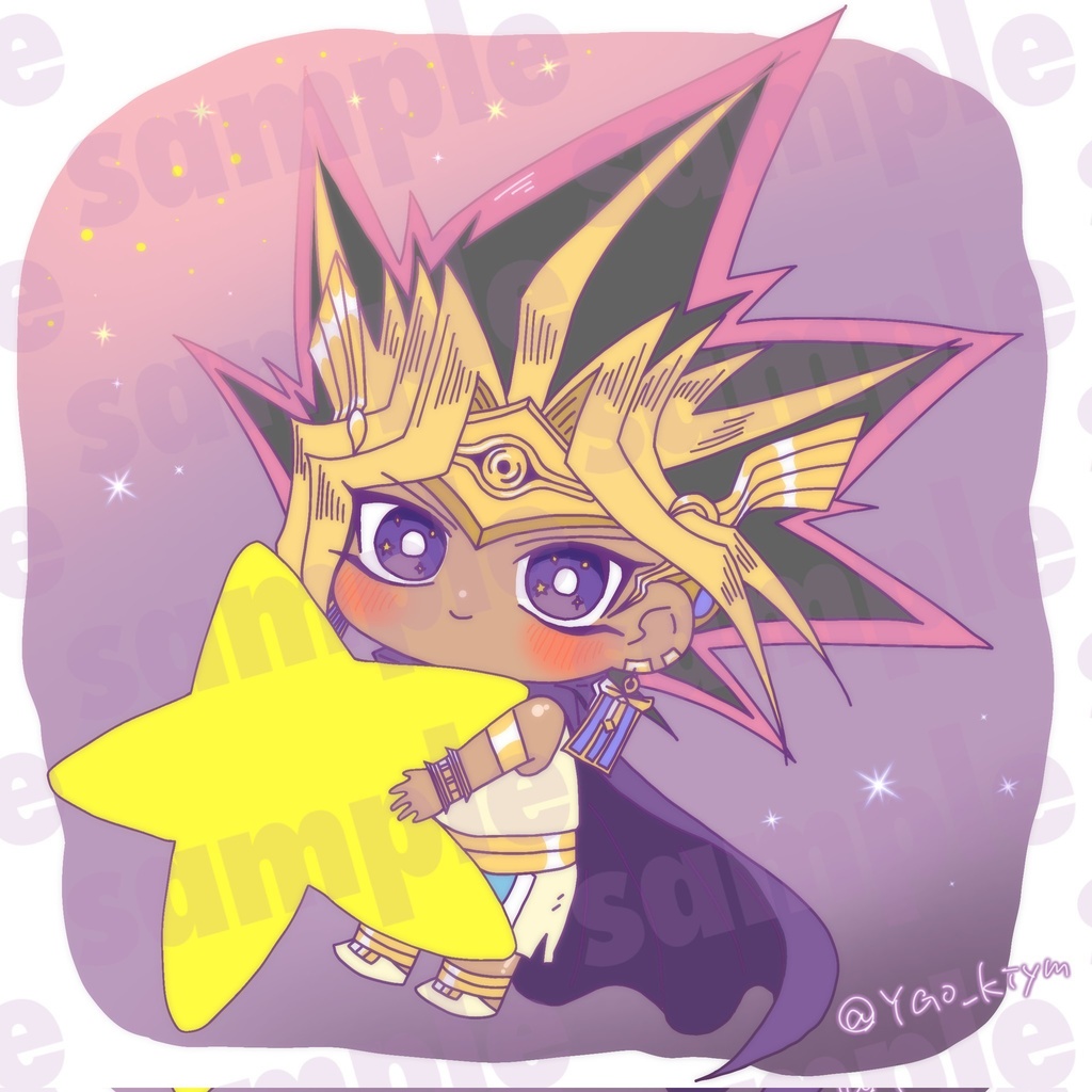 アテムとお星さまのミニクッションキーホルダー
