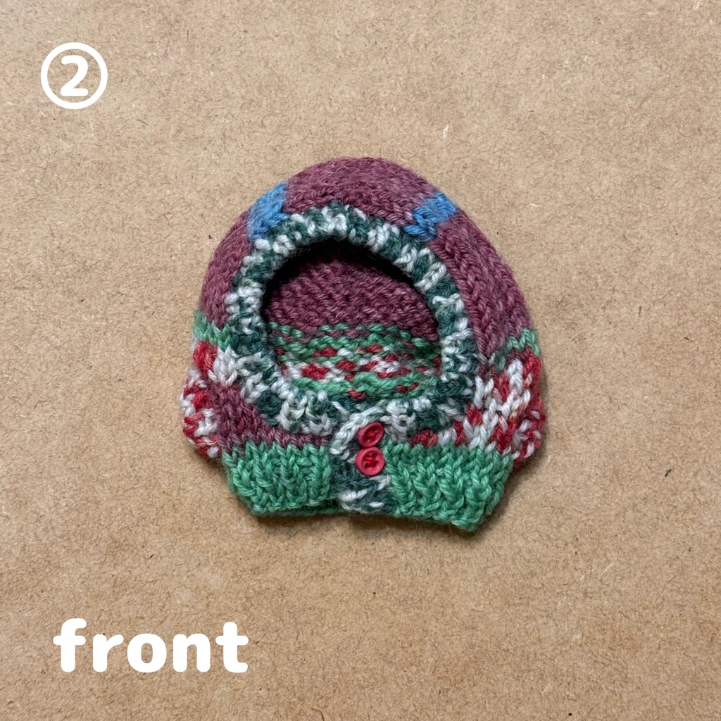 【11cmぬい用】模様編み風ニットフーディ