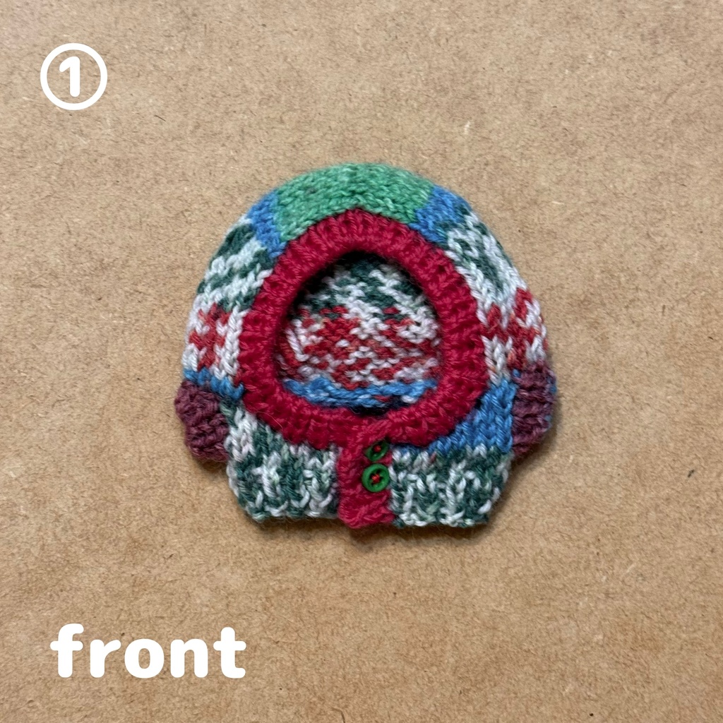 【11cmぬい用】模様編み風ニットフーディ