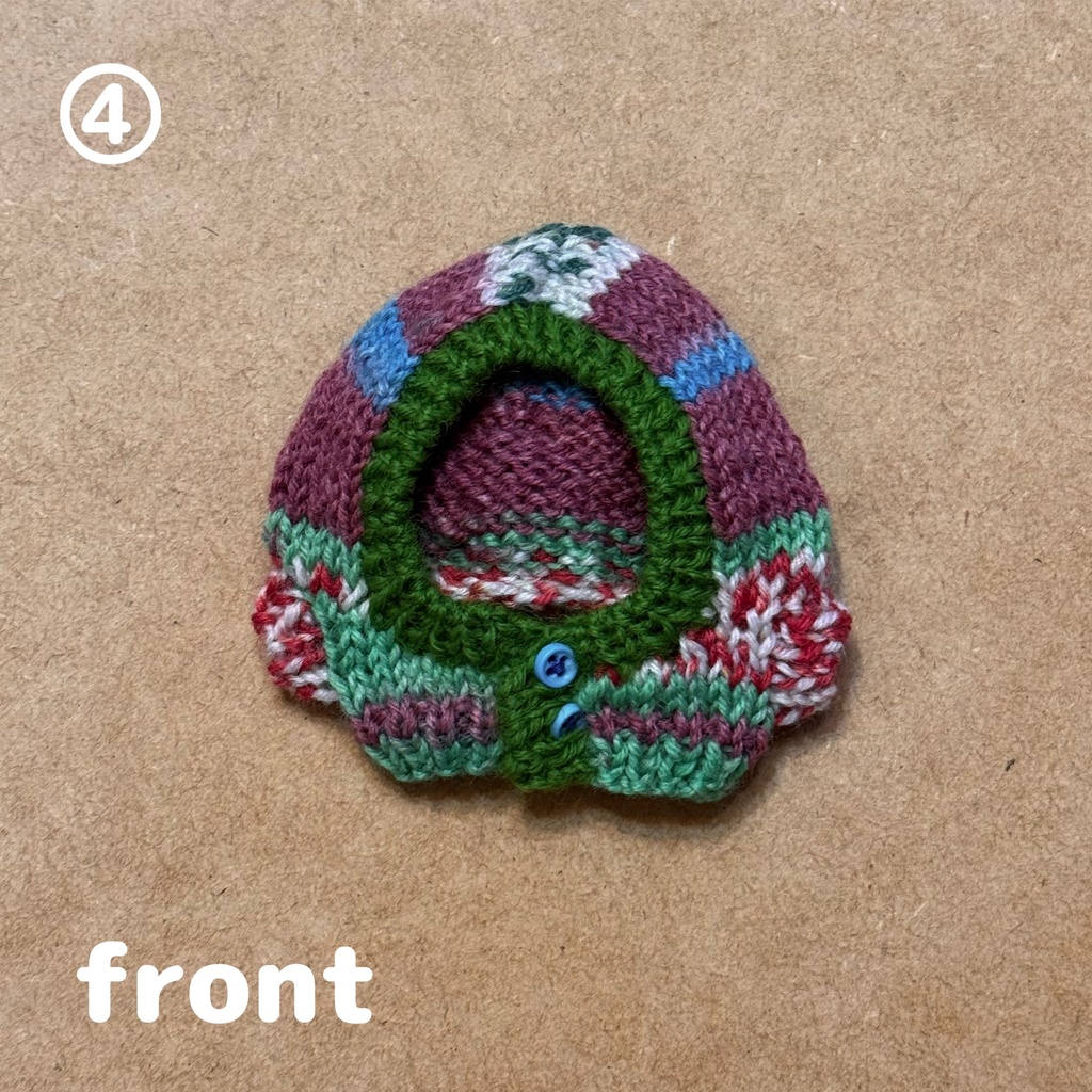 【11cmぬい用】模様編み風ニットフーディ