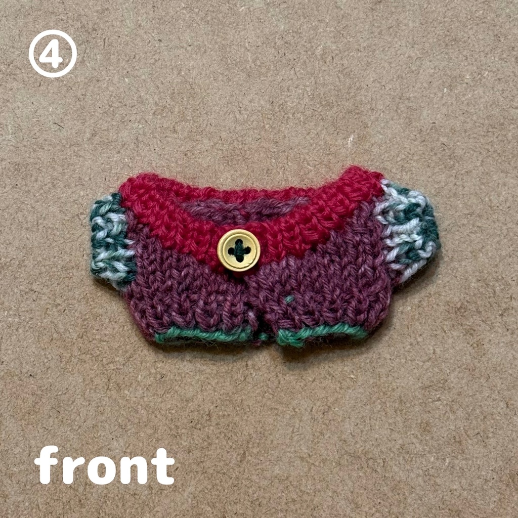 【11cmぬい用】模様編み風ニットカーディガン