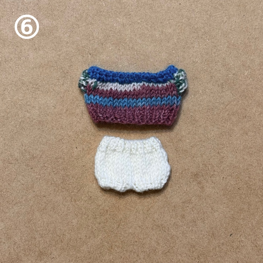 【11cmぬい用】模様編み風セーター×ニットパンツ セット