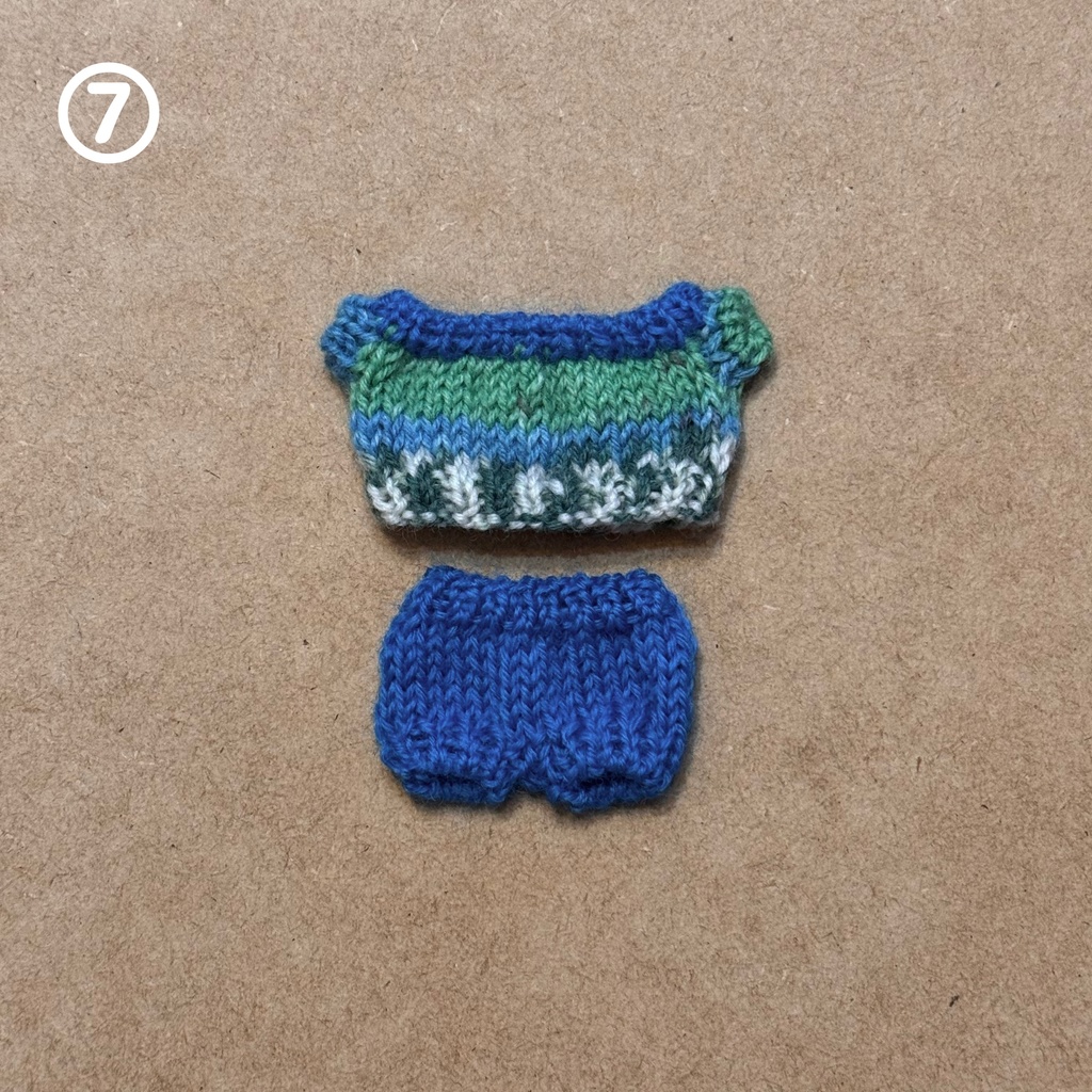 【11cmぬい用】模様編み風セーター×ニットパンツ セット