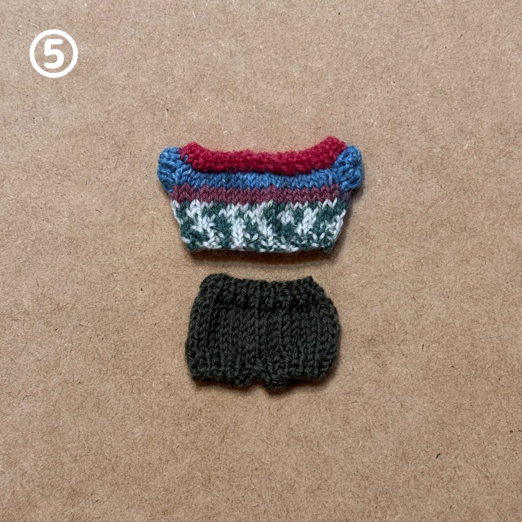 【11cmぬい用】模様編み風セーター×ニットパンツ セット