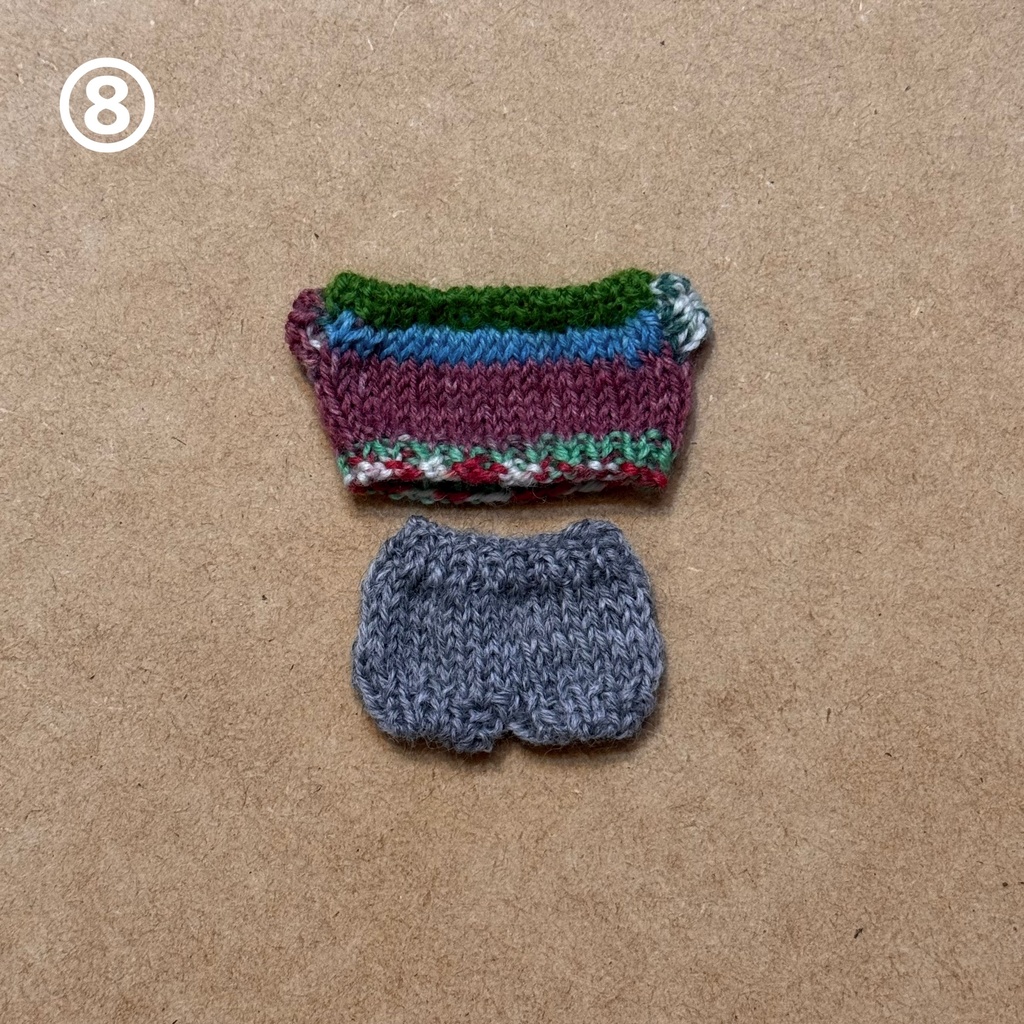 【11cmぬい用】模様編み風セーター×ニットパンツ セット