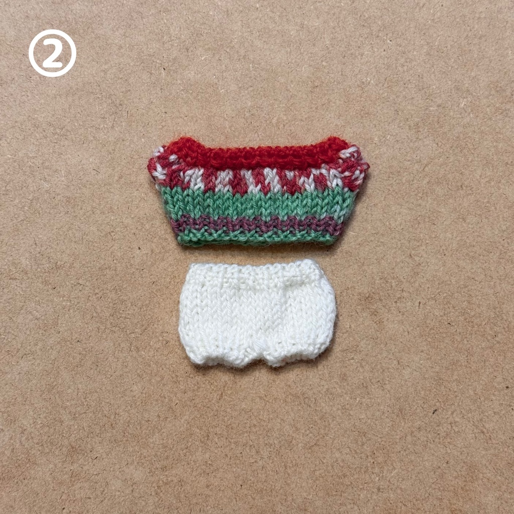 【11cmぬい用】模様編み風セーター×ニットパンツ セット