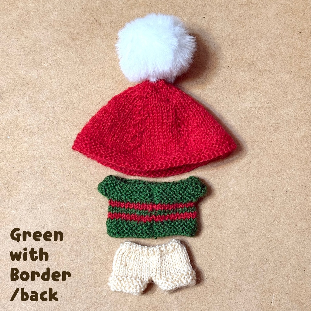 【11cmぬい用】クリスマスニットセットアップ
