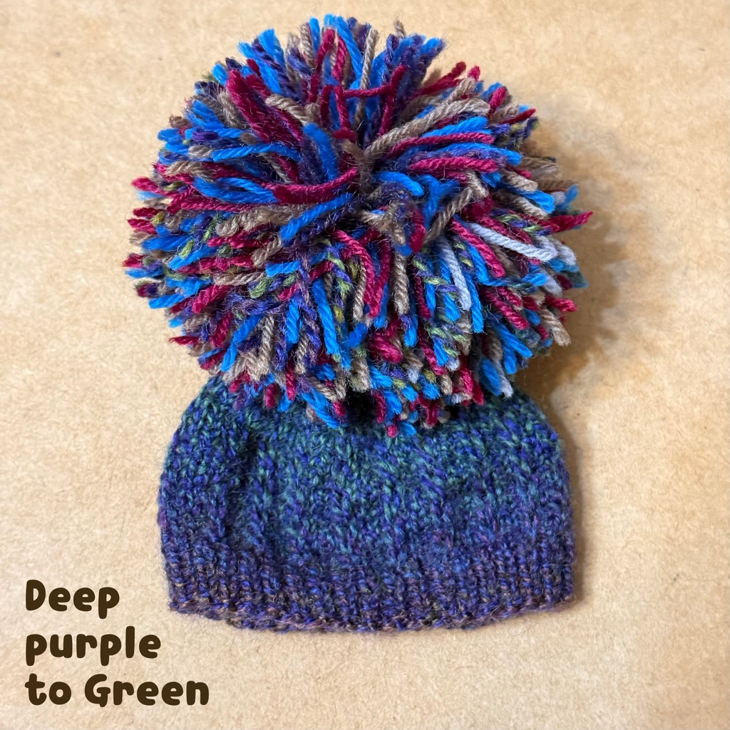 【11cmぬい用】大きなポンポン付きニットキャップ