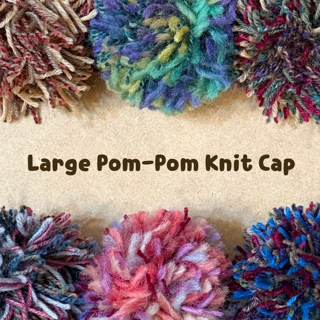 【11cmぬい用】大きなポンポン付きニットキャップ