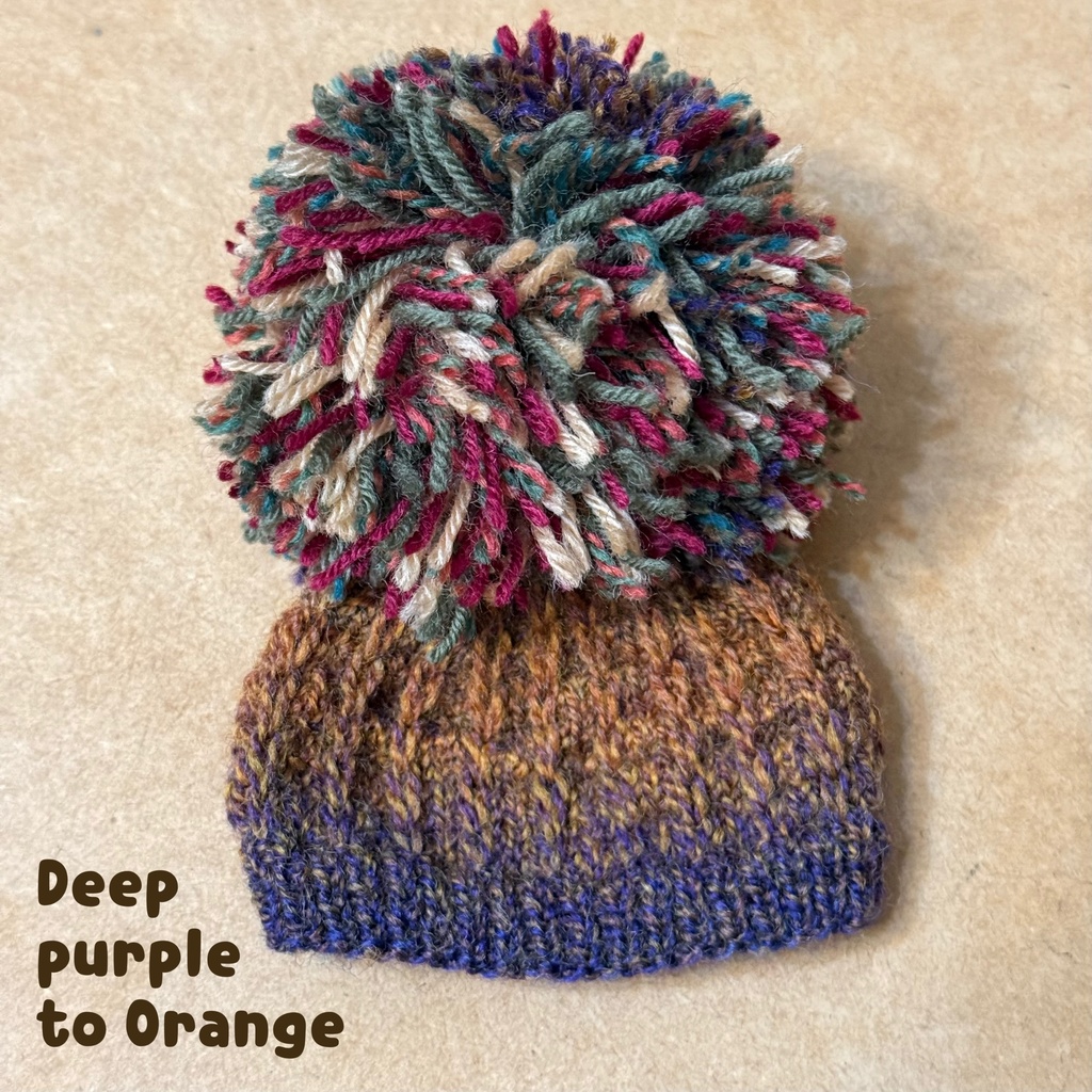 【11cmぬい用】大きなポンポン付きニットキャップ