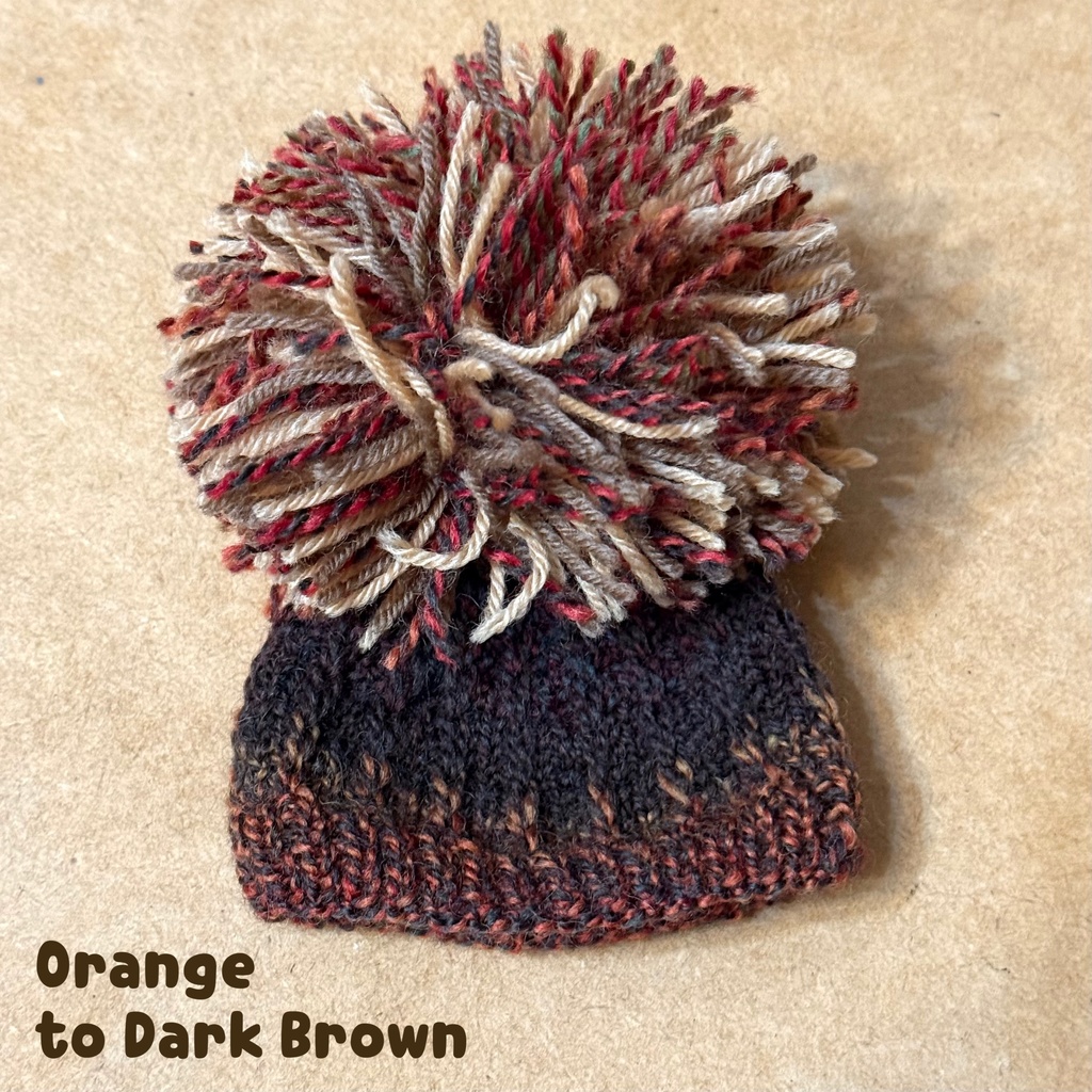 【11cmぬい用】大きなポンポン付きニットキャップ