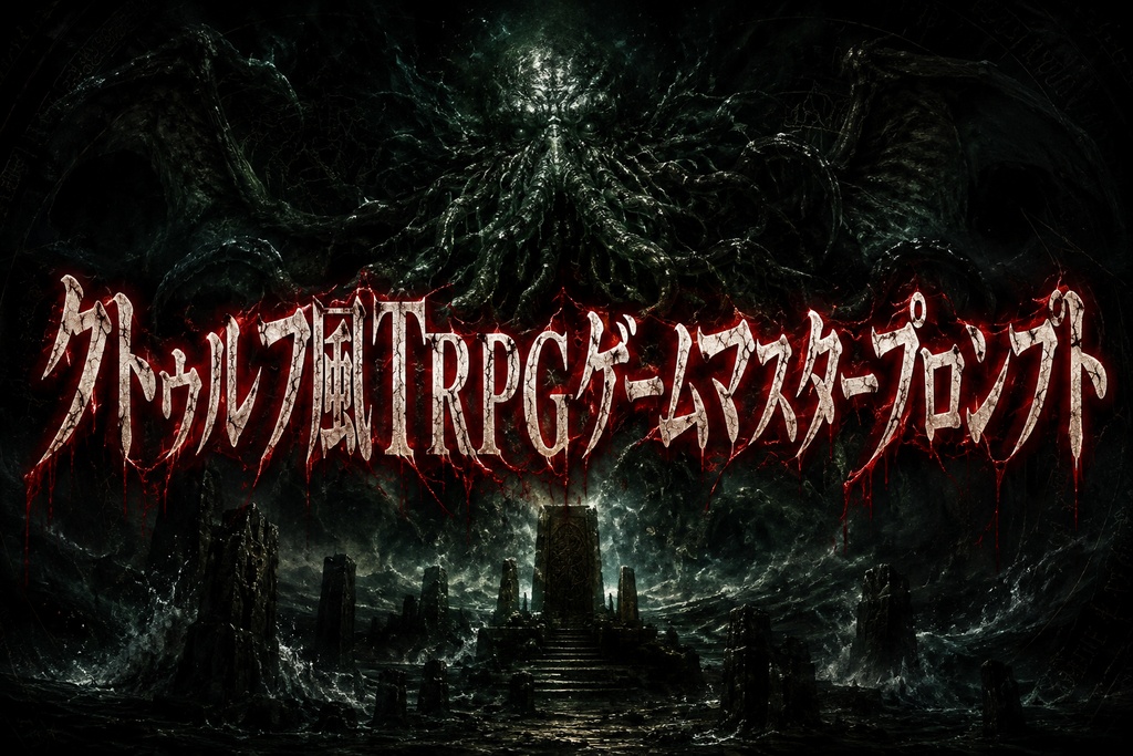 クトゥルフ風TRPG　ゲームマスタープロンプト【チャットGPT用プロンプト】