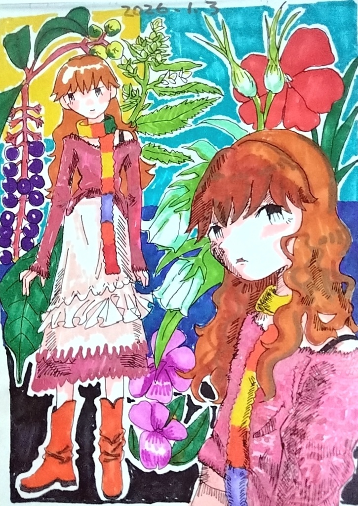 イラスト原画 植物2