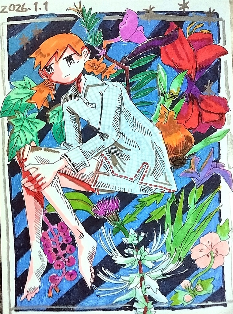 イラスト原画 植物5