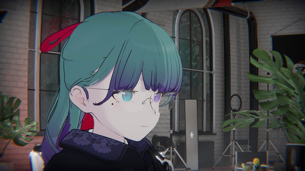 【MA対応】リムレス眼鏡 屈折シェーダー付き #かっすり研究所