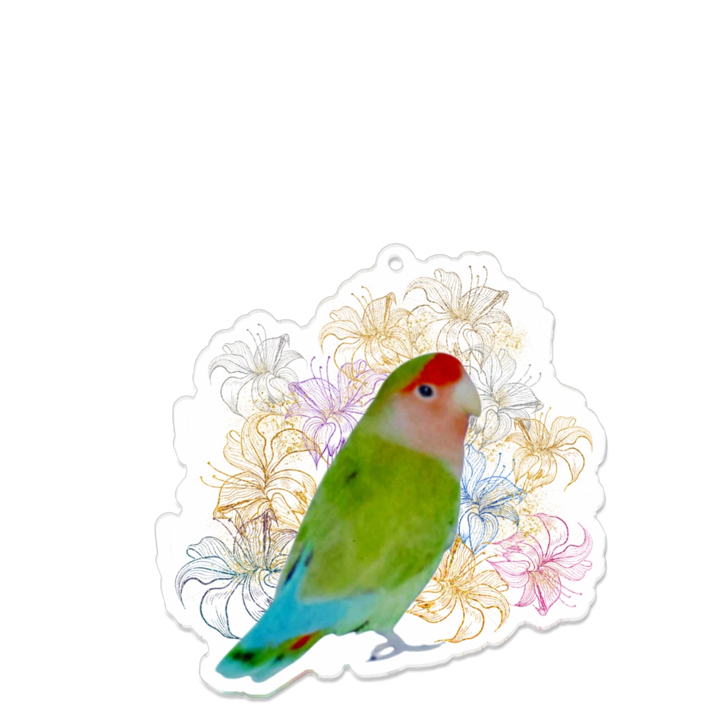 百合&金箔　見返りコザクラインコ