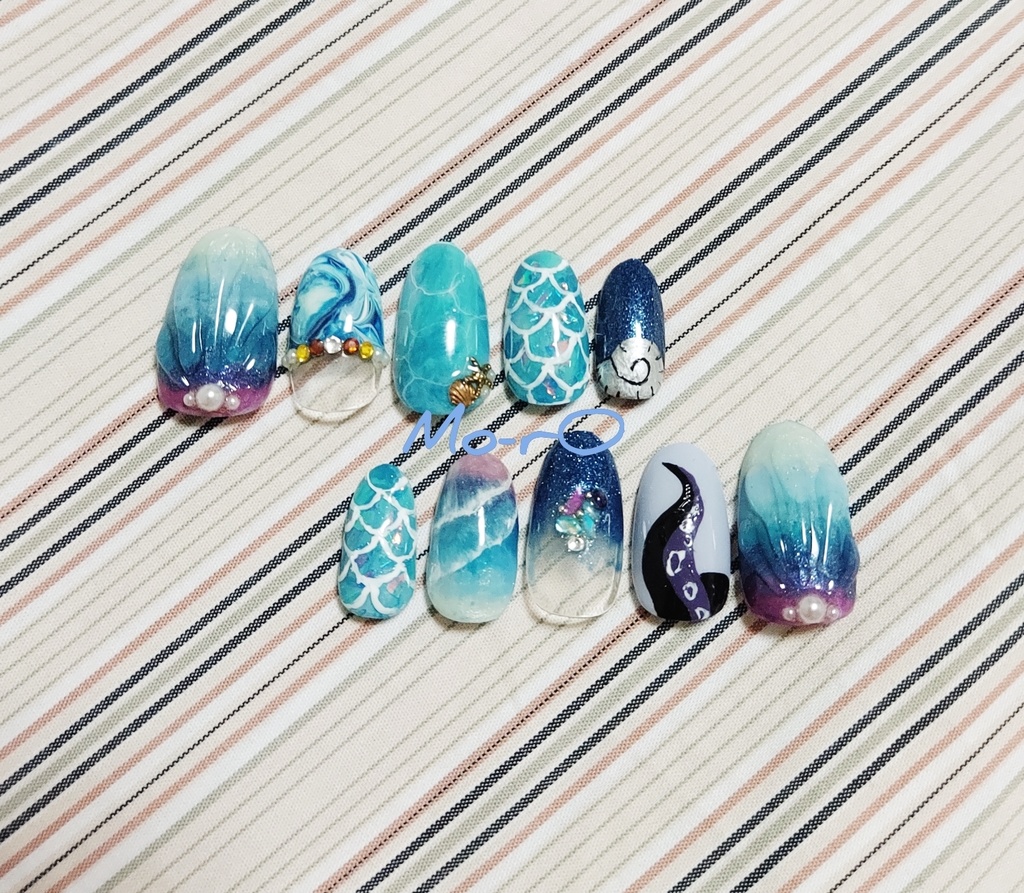 【ツイステ】オクタヴィネル寮モチーフネイル